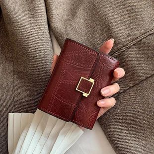 钱包女款高级感2025新款女士三折零钱包复古时尚卡包学生短款钱夹
