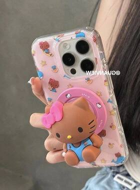 s24猫咪苹果us三星17promax3pls23fe双层s25ultra/手机壳适用磁吸