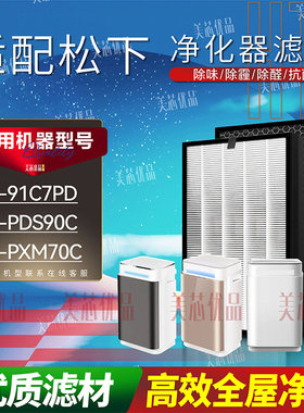 适用松下空气净化器F-91C7PD滤网