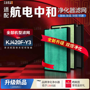 适配航电中和空气净化器过滤网KJ420F-Y3 加湿除甲醛雾霾尘Y3滤芯
