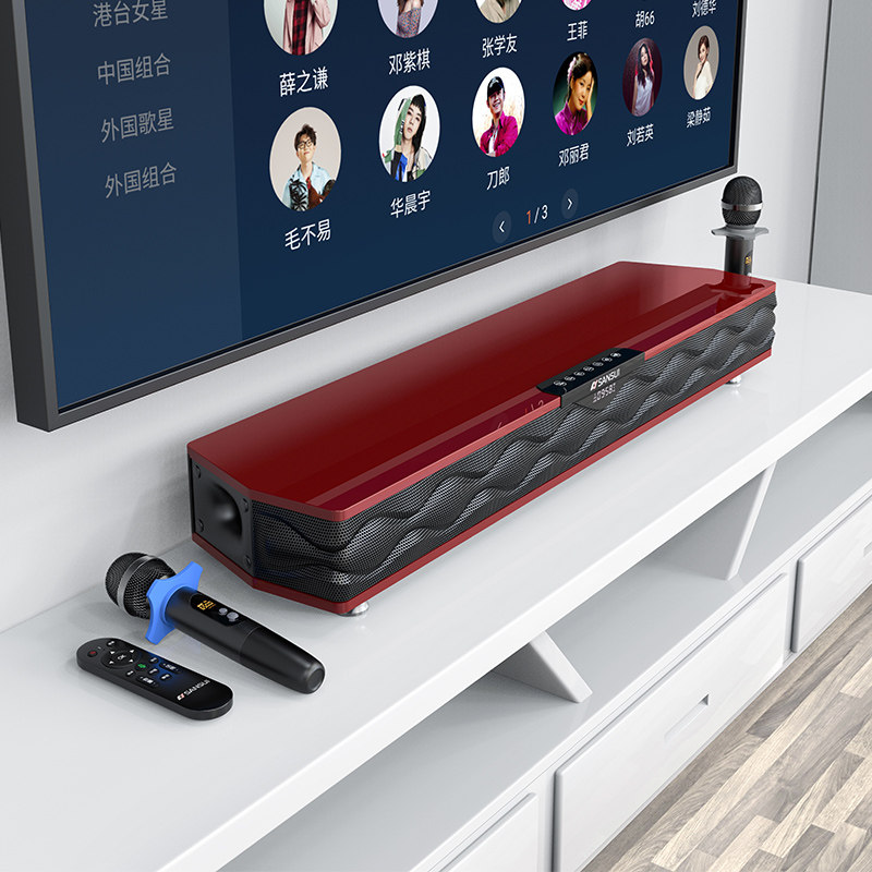 山水p200智能ai家庭ktv音响套装全套客厅专用点歌机卡拉ok一体机家用设备唱歌机连电视k专用歌蓝牙音箱低音炮
