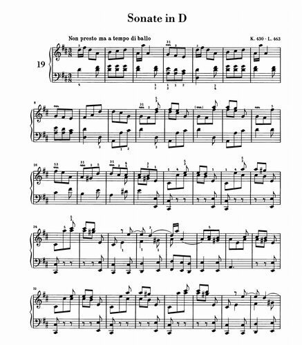 Scarlatti Piano Sonata in D斯卡拉蒂奏鸣曲k.430 L.463-电子谱
