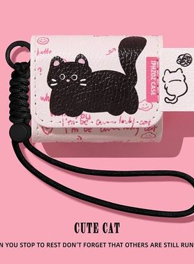 适用vivotws5保护套tws4/vivotwsair3pro耳机壳iqootwsair3/vivo蓝牙a3e/3i盒iqootws2/1/iqoo/air盒黑色小猫