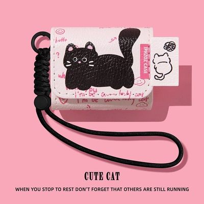 适用vivotws5保护套tws4/vivotwsair3pro耳机壳iqootwsair3/vivo蓝牙a3e/3i盒iqootws2/1/iqoo/air盒黑色小猫