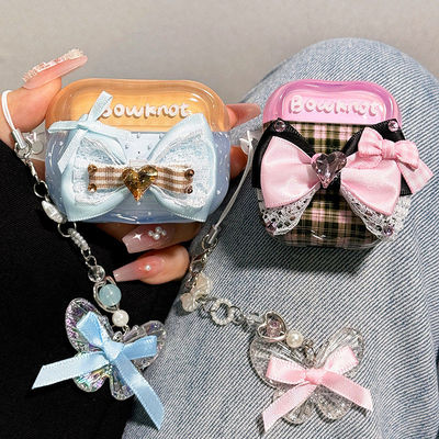 适用苹果新款耳机壳保护套蝴蝶结