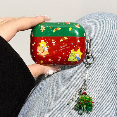 适用苹果新款耳机壳保护套圣诞树