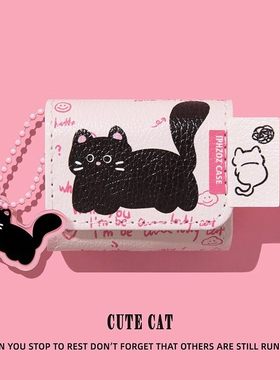 适用1more万魔s20pro保护套s21耳机壳s22耳夹式s12蓝牙q30保护壳q21/q20/q10/es903/aero连体式盒黑色小猫