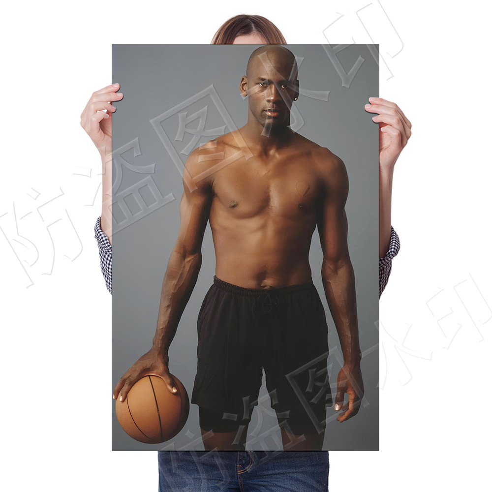 迈克乔丹肌肉海报壁画跳投绝杀篮球装饰画大学球馆宿舍床头墙贴画