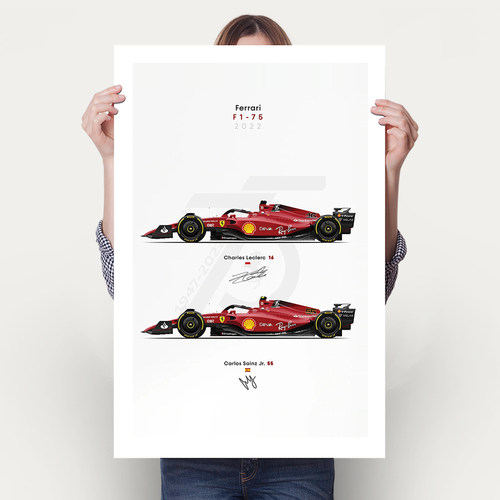 F1方程式赛车海报法拉利豪车挂画卧室床头装饰画卡丁车俱乐部贴画