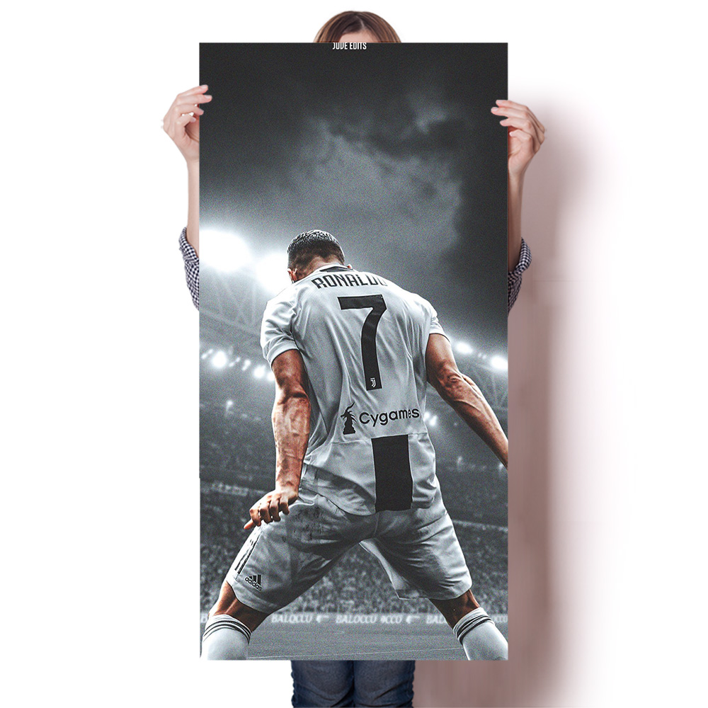 C罗海报壁画克里斯蒂亚诺罗纳尔多挂画足球明星装饰画卧室墙贴画