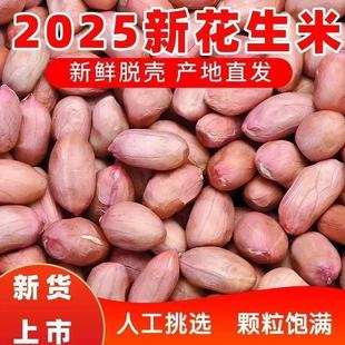 新货花生米生山东大颗粒白沙农家杂粮新鲜白皮商用无壳花生仁5斤