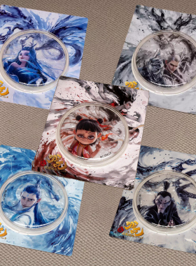 正版FUNCRAZY疯玩哪吒2周边哪吒水墨画吧唧敖丙周边哪吒之魔童闹海动画电影官方授权徽章阅文好物