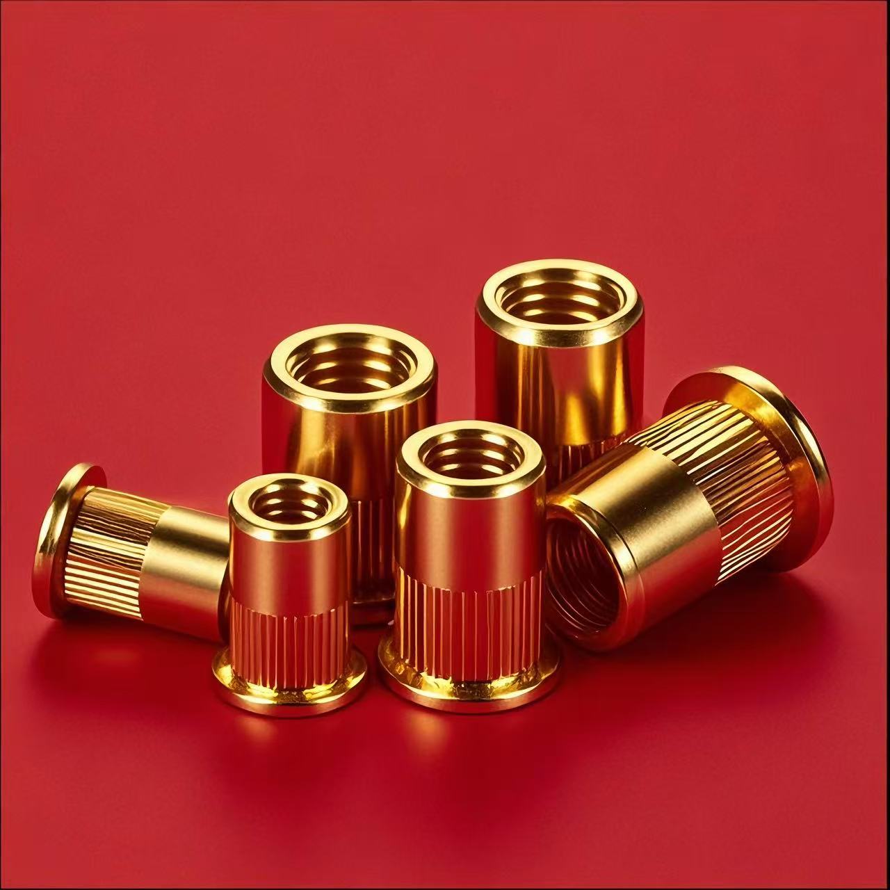 彩锌平头竖纹拉铆螺母