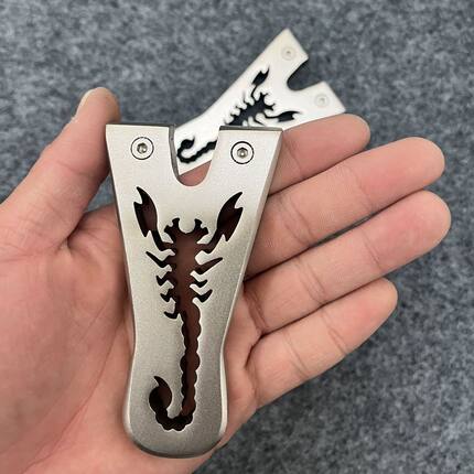 不锈钢越南扁皮弹弓迷你小蝎子折叠弓小直板扁皮新款快压免绑户外