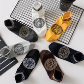 袜子男春秋季 纯棉短袜男子运动袜 短筒袜船袜黑白2026年韩潮流男士