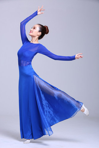 2026新款现代舞古典舞演出服民族群舞艺考表演练功服飘逸连衣裙女 - 封面