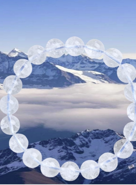 链爆花晶白色水晶透明单圈手串