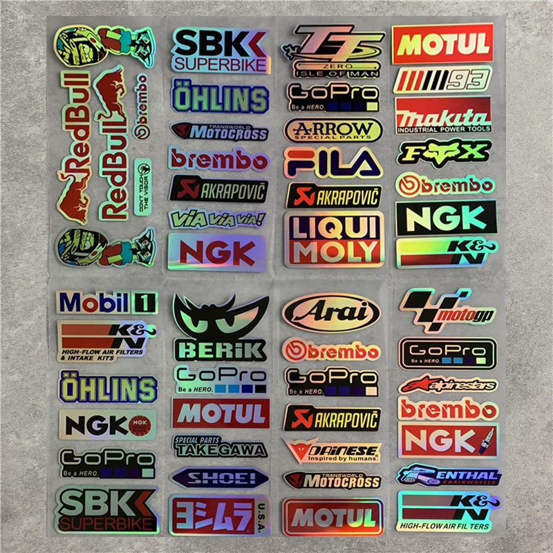 摩托GP赞助商装饰贴Tmax530侧边条贴组合贴花反光贴防水七彩镭射