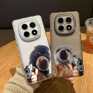 举枪小狗狗手机壳适用红米note15pro透明14情侣13搞怪turbo4趣味12简约11t新款3创意10线条9男女外壳redmi十+