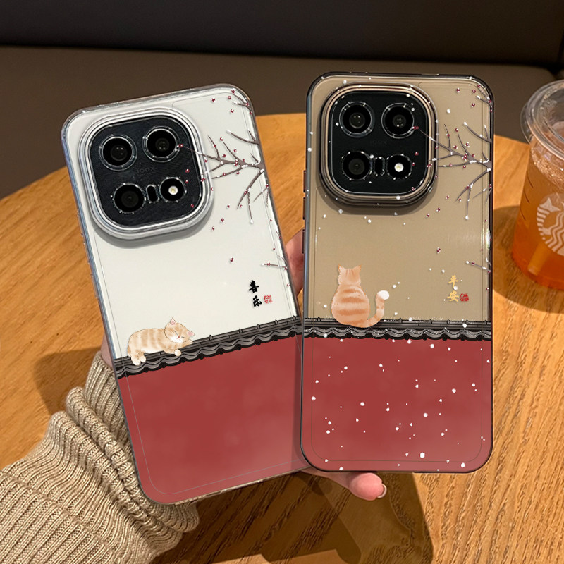 平安喜乐猫咪适用iqoo15手机壳iqooneo10国风13新年12pro马年11s新款z9turbo+新中式8红色7se招财6女por外壳