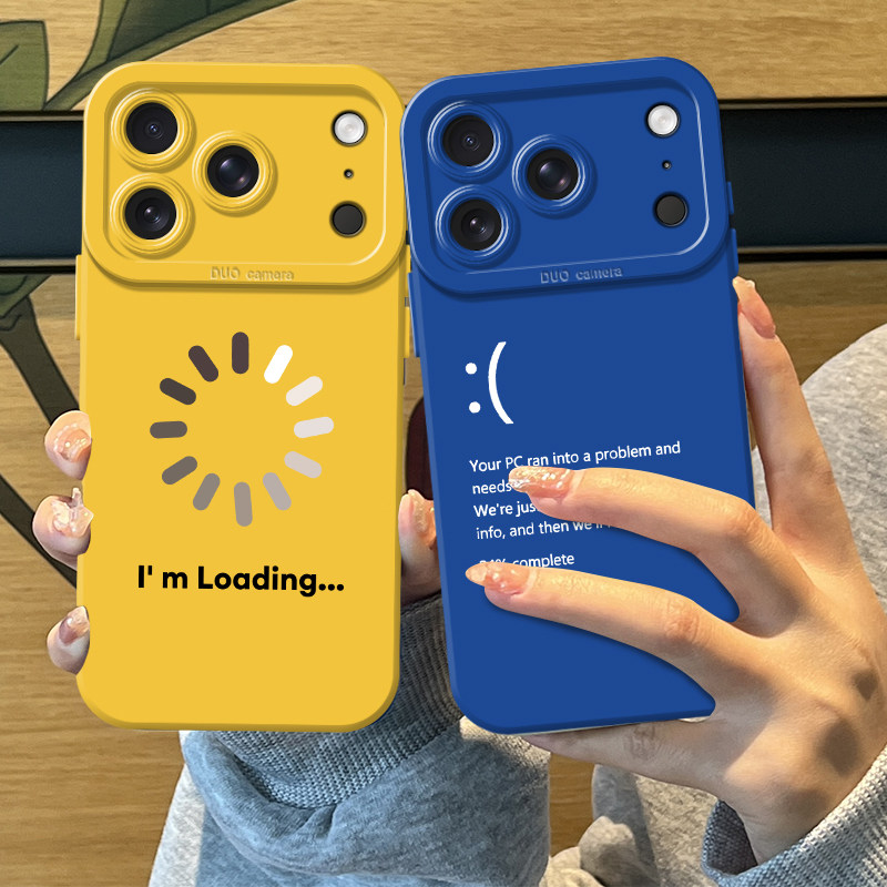 打工人黑屏手机壳适用苹果17promax硅胶iphone16pro情侣15plus搞怪14趣味13mini上班12新款11创意x/8/xr/xs/7