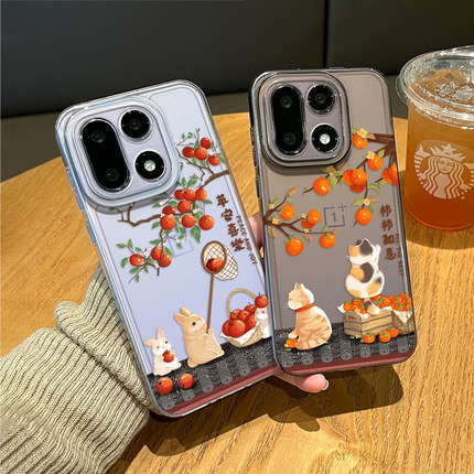 柿柿如意兔子猫咪适用一加15手机壳1+ace6情侣13T新年5pro马年12平安喜乐3本命年11新款2过年oppo外壳oneplus