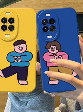 涂鸦比心情侣手机壳适用华为nova15硅胶14pro抽象13搞怪12ultra趣味11se小众10可爱9新款8搞笑7外壳por保护套