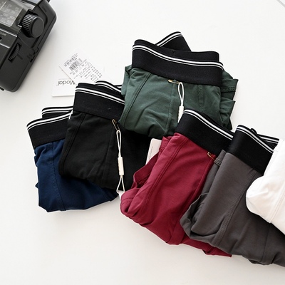 伊尚杰精梳纯棉运动达人精品男士内裤无痕平角青年大码四角裤头