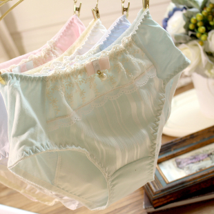 3条包邮 夜用棉质防漏月经期内裤女士三角短裤蕾丝雪纺中腰生理裤