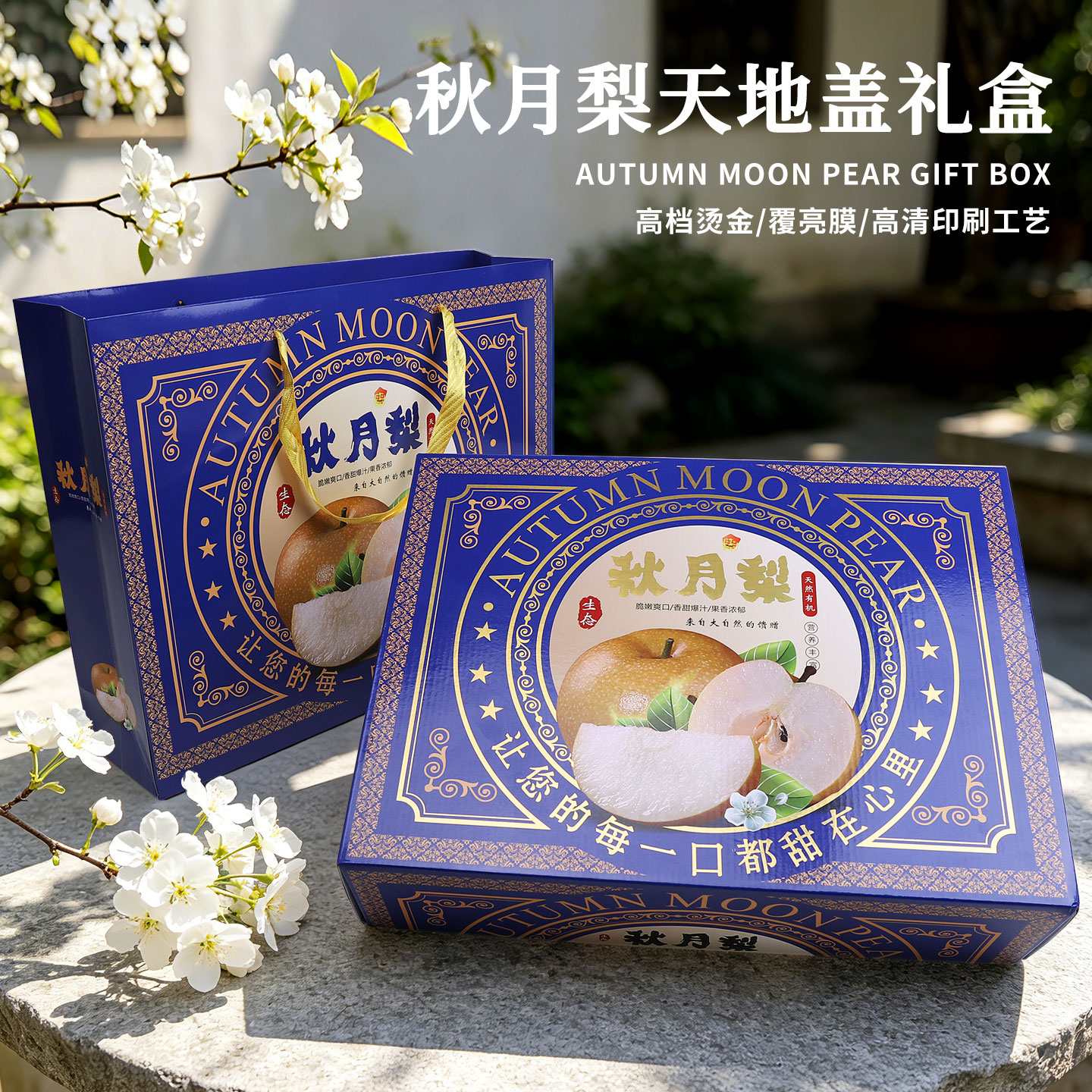 高档新款秋月梨10斤12个装8个装水果礼品盒包装盒现货纸箱包装箱