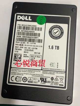DELL戴尔 MZ-ILS1T6B 0W5PP5 SSD 固态硬盘 1.6T SAS 12Gb 2.5
