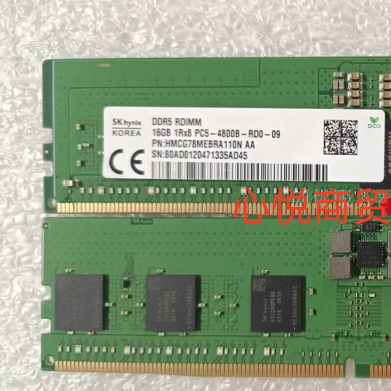 SK 海力士 HMCG78MEBRA110N 16G 1RX8 DDR5 4800 REG 服务器内存