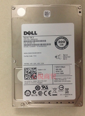DELL/戴尔 0T871K ST9300603SS 300G 10K 2.5 SAS 6gb 服务器硬盘