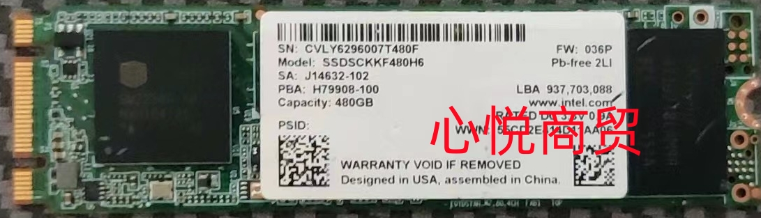 英特尔M.2480GSATASSD硬盘