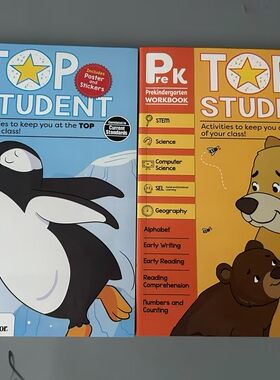 英文Evan-Moor Top Student Grade PreK-K美国加州教辅练习册2本