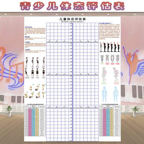 定制壁画体态评估图挂式可加logo