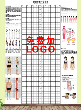 现货产后康复体态评估图盆底肌修复操壁纸康复中心形体矫正测量表