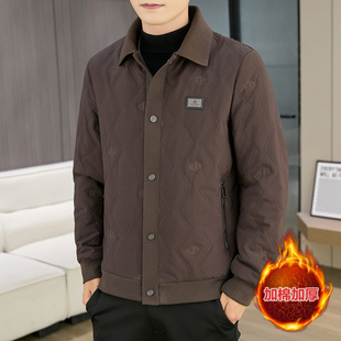 高档秋冬男士 加棉翻领轻薄棉衣外套男休闲百搭青年保暖痞帅男夹克