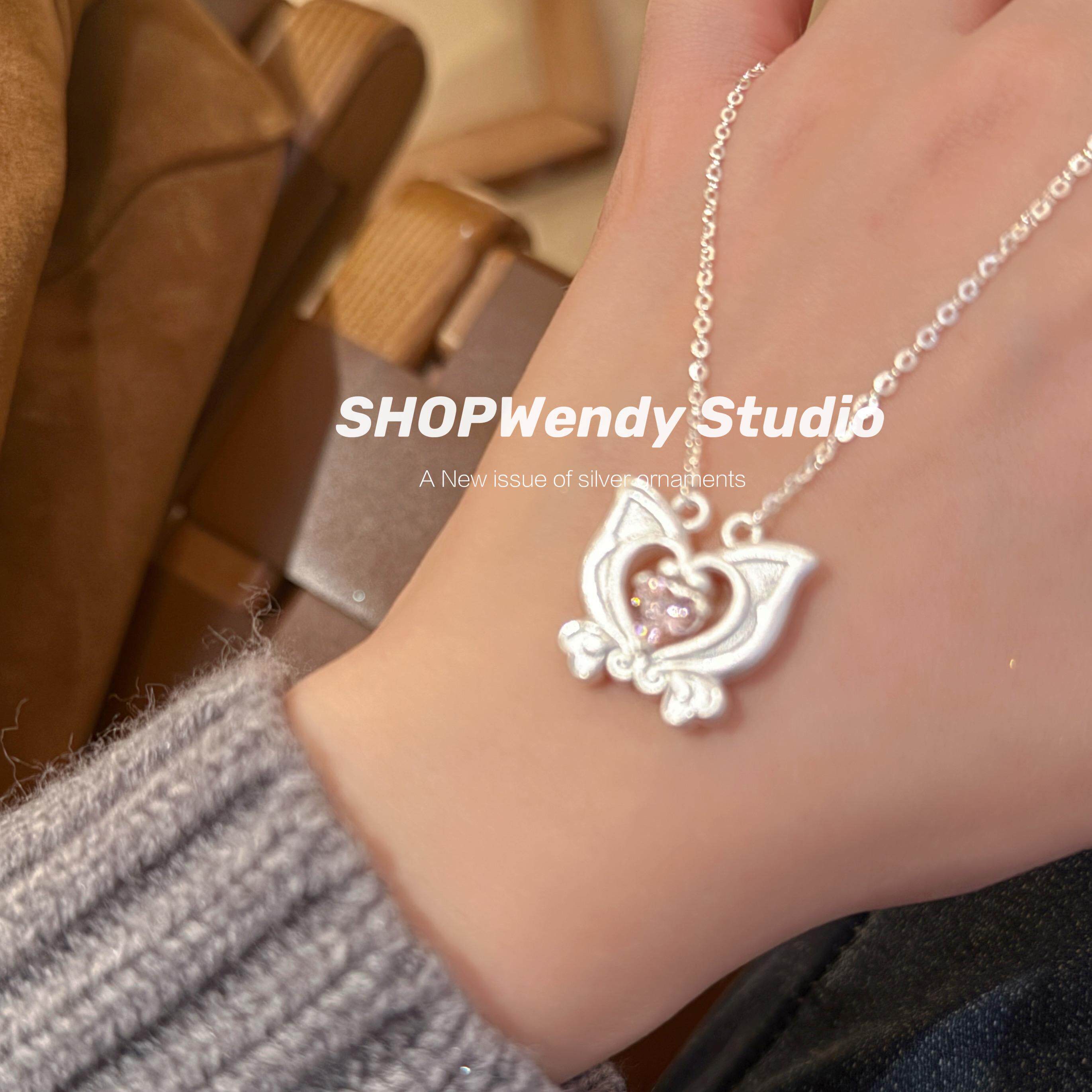 SHOPWendy | 巴拉拉小魔仙 999足银纯银可爱少女心粉钻项链