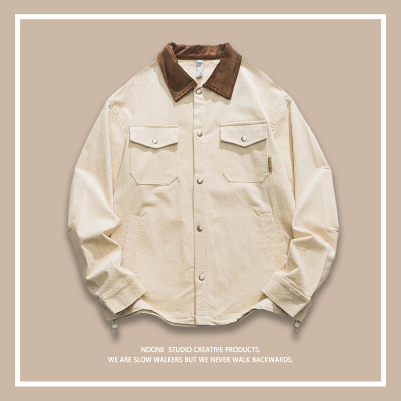 木纹酒庄 | noone | 小众设计感 撞色灯芯绒多口袋ins | 男女夹克