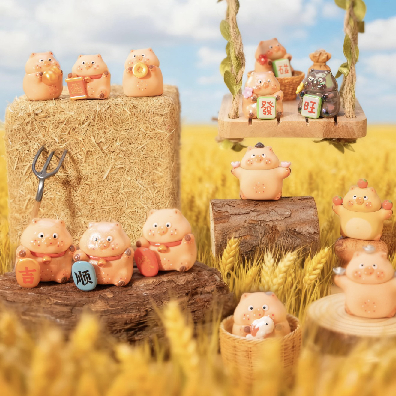 现货luckyroro九花肉好运百分百萌粒盲盒潮玩手办可爱摆件送礼物