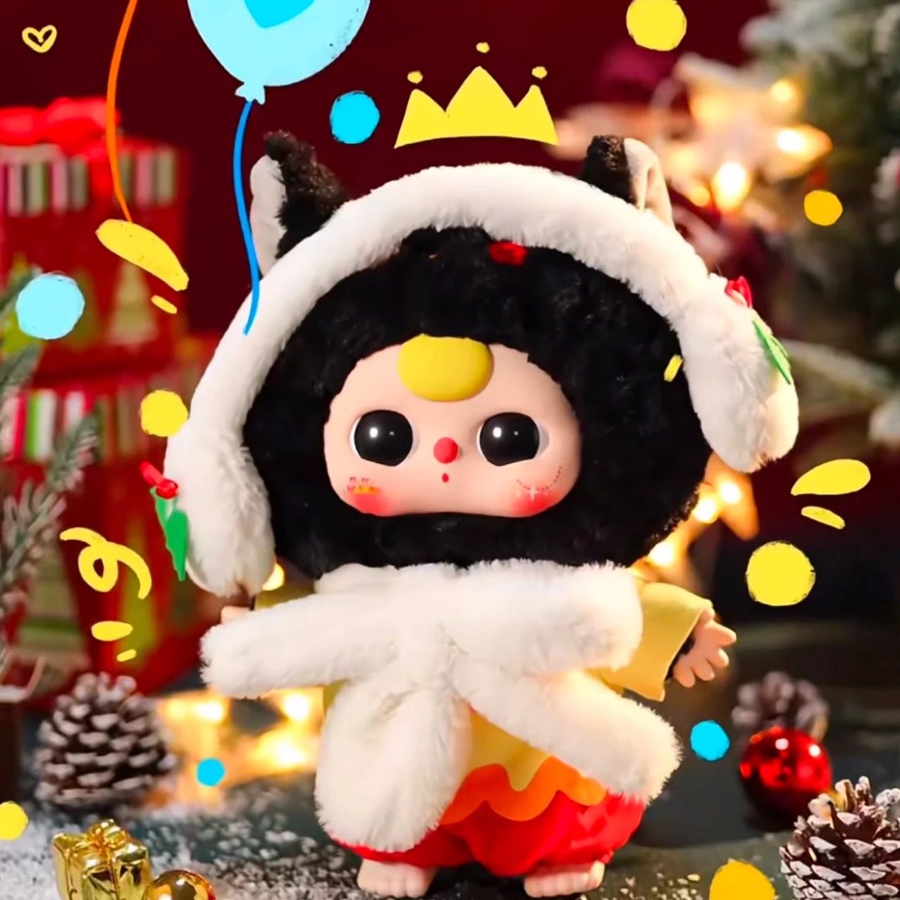 现货大漂亮娃三岁400%圣诞系列毛绒盲盒大体潮玩可爱摆件礼物