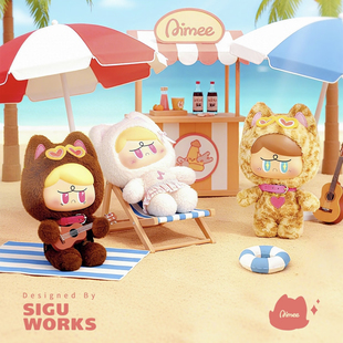 现货气宝Angry Aimee沙滩音乐节搪胶毛绒公仔玩偶潮玩盲盒送礼物