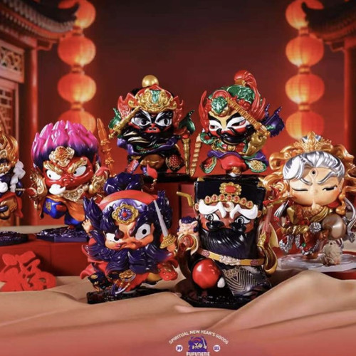 现货福福贴贴门神贴贴系列盲盒潮玩手办摆件可爱送男生女生日礼物