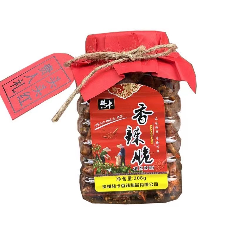 两瓶组合装林卡贵州特产麻辣小吃辣椒香辣丝香辣脆花生酥组合