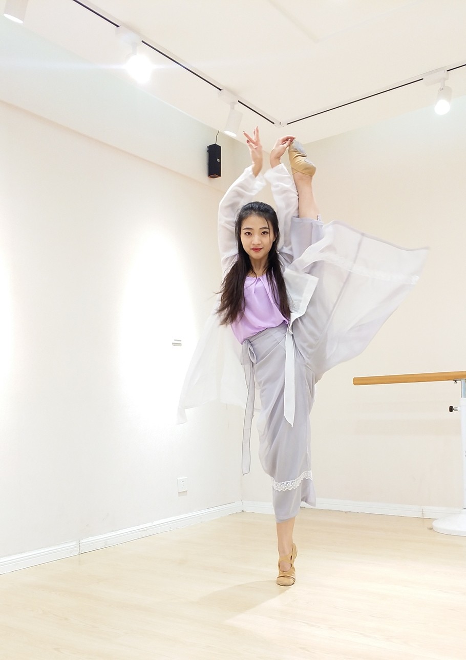 采薇古典舞演出服女飘逸半壶纱中国风表演女民族舞蹈服装书练功服