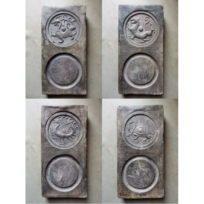汉砖小铺 汉砖 茶台 古砖 砚台 壶承 干泡台 四灵一套(四块)