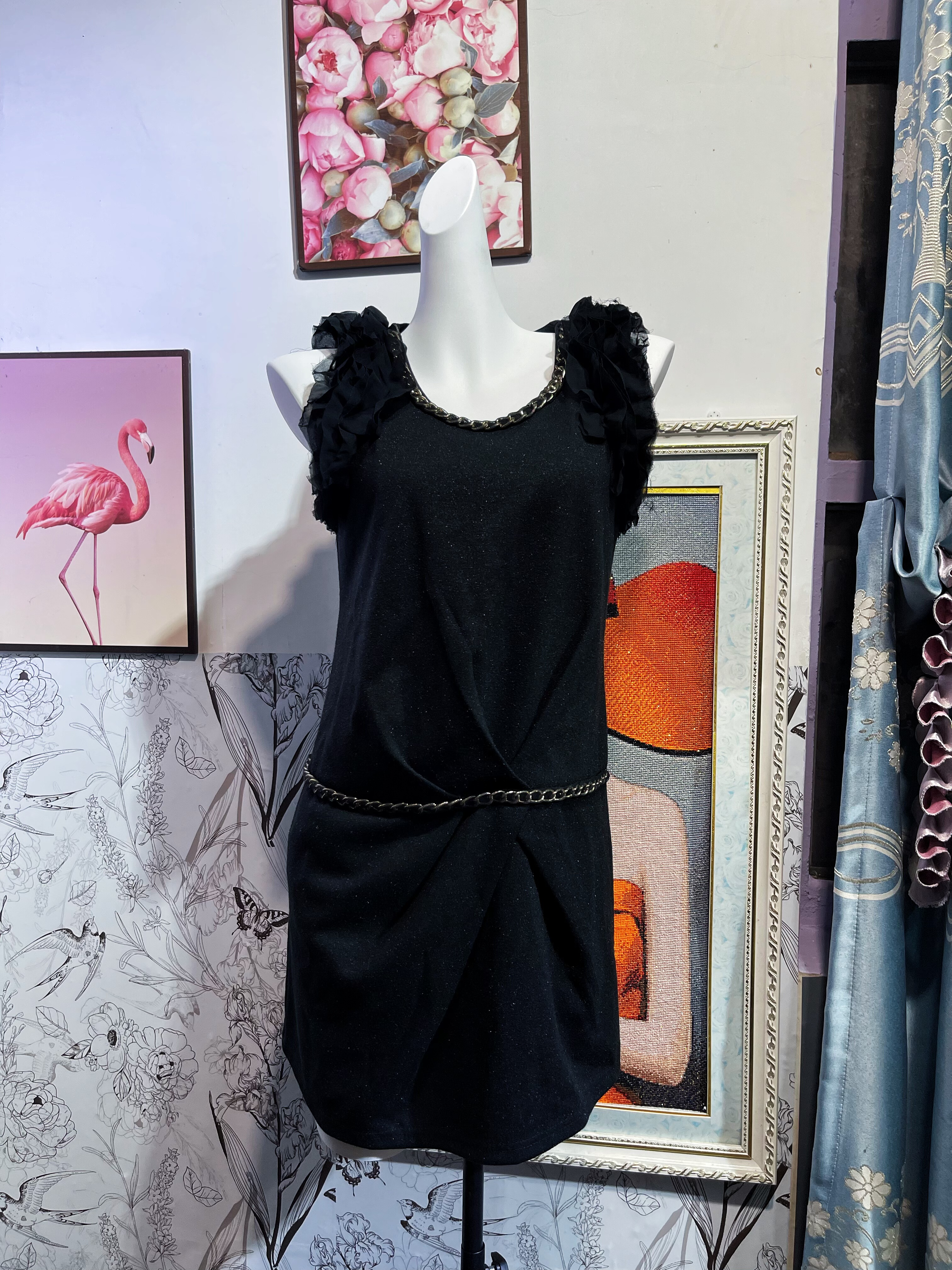 小香风呢子连衣裙女立体花朵背心裙春夏季金属链条无袖法式包臀裙,女装/女士精品,连衣裙,淘宝优惠券,粉丝福利购,淘宝优惠卷