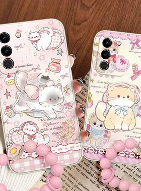 可爱卡通猫适用vivoX200手机壳X100X80X50X60X70X90全包S30防摔S19个性S20小清新S17S16S18女X200Pro软硅胶套