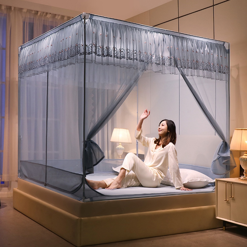 防蚊三开门蚊帐儿童防摔全底